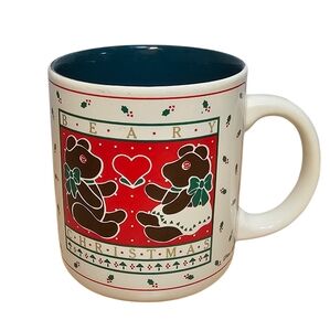 Vintage Beary Christmas 12oz Ceramic Coffee Mug